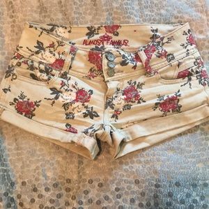 Floral jean shorts